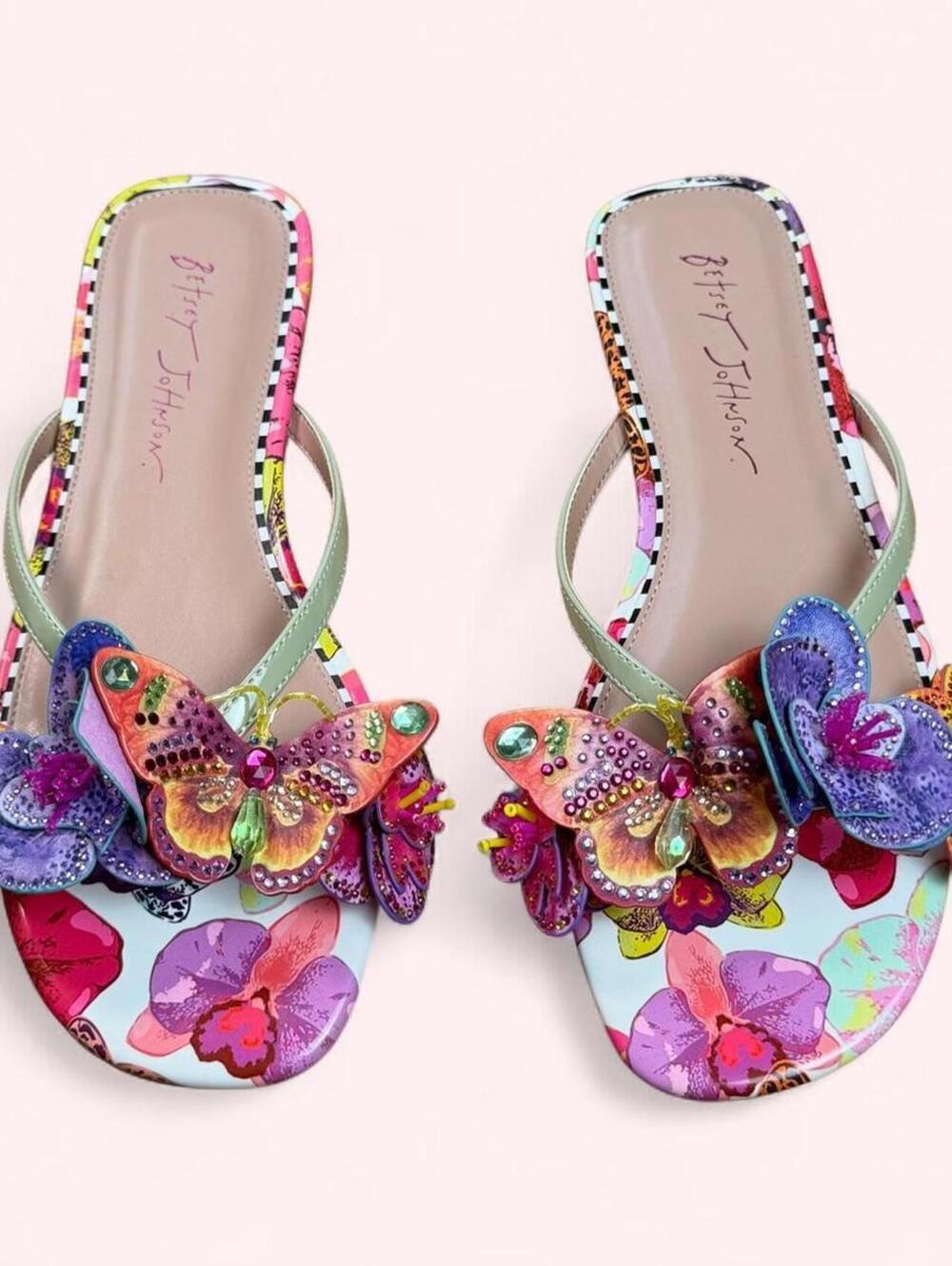 Betsey Johnson Floral Butterfly Sandals